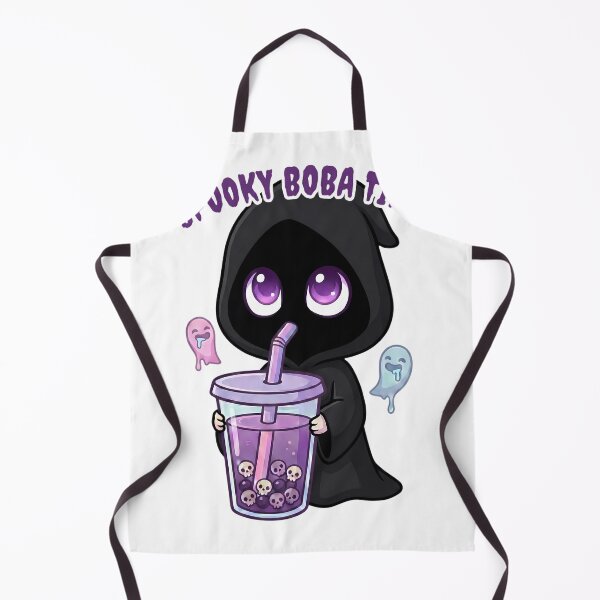 Item preview, Spooky Boba Time! Cute Nix Drinking Skull Bubble Tea (Pastel Goth) designed and sold by ColorTheoryLab.