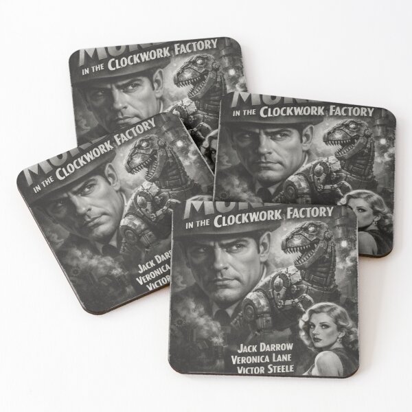 Item preview, Murder in the Clockwork Factory - 1925 Fictional Noir Movie Poster designed and sold by MarTomDub.