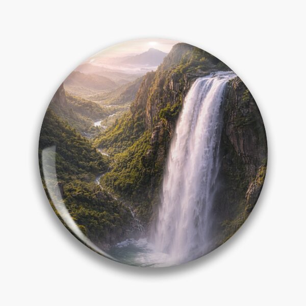 Item preview, Epic Tropical Waterfall Sunset - Lush Jungle Golden Hour Paradise Landscape designed and sold by NAJURE.