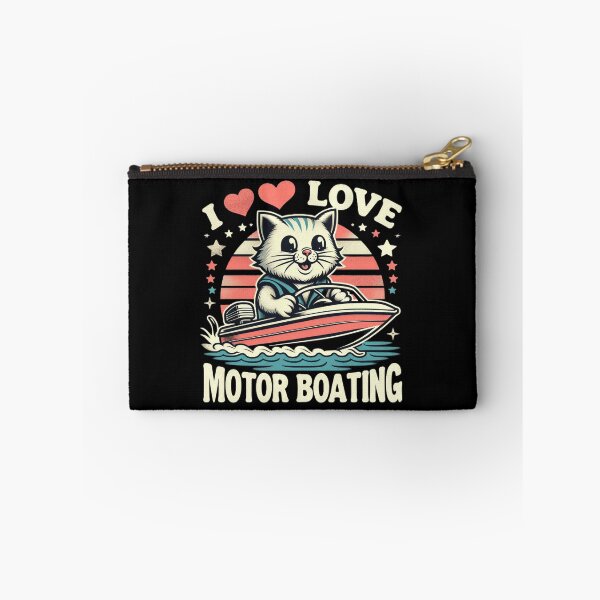Item preview, I Love Motorboating Cats Retro Vintage Sunset Boating Kitty designed and sold by Zoo-Moo.