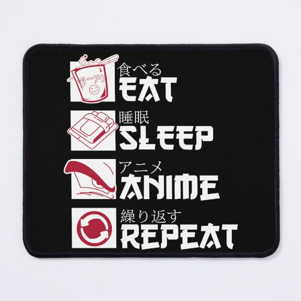 Item preview, Eat Sleep Anime Repeat Japanese Typography | Anime Lifestyle Graphic designed and sold by Sticker-saga.
