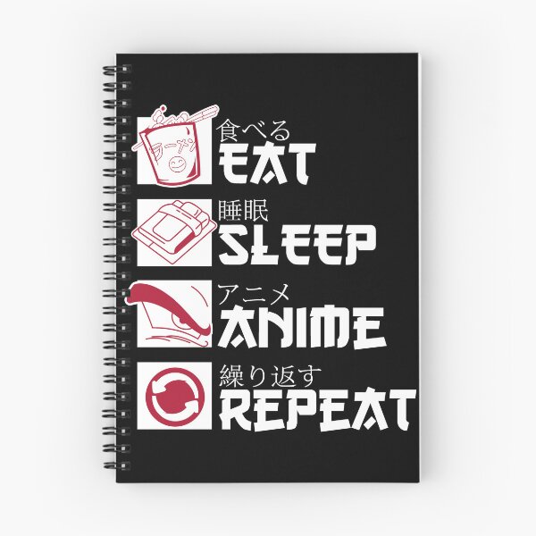 Item preview, Eat Sleep Anime Repeat Japanese Typography | Anime Lifestyle Graphic designed and sold by Sticker-saga.