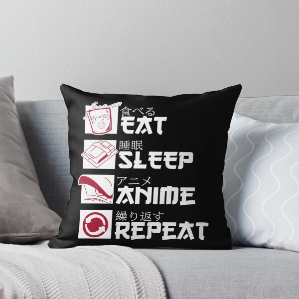Item preview, Eat Sleep Anime Repeat Japanese Typography | Anime Lifestyle Graphic designed and sold by Sticker-saga.