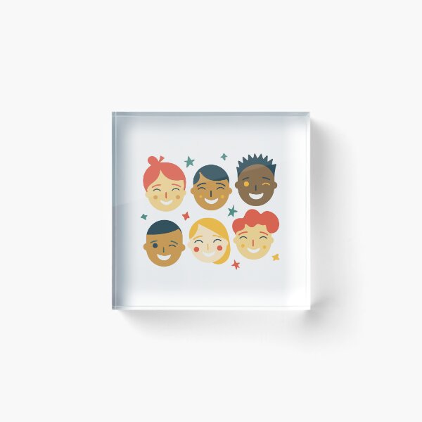 Item preview, Six different children faces smiling and laughing, full of joy designed and sold by y-a-y.