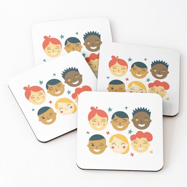 Item preview, Six different children faces smiling and laughing, full of joy designed and sold by y-a-y.