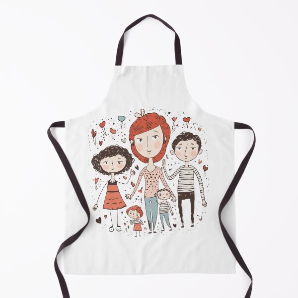 Item preview, Single mom and 4 kids standing and smiling in a family portrait designed and sold by y-a-y.