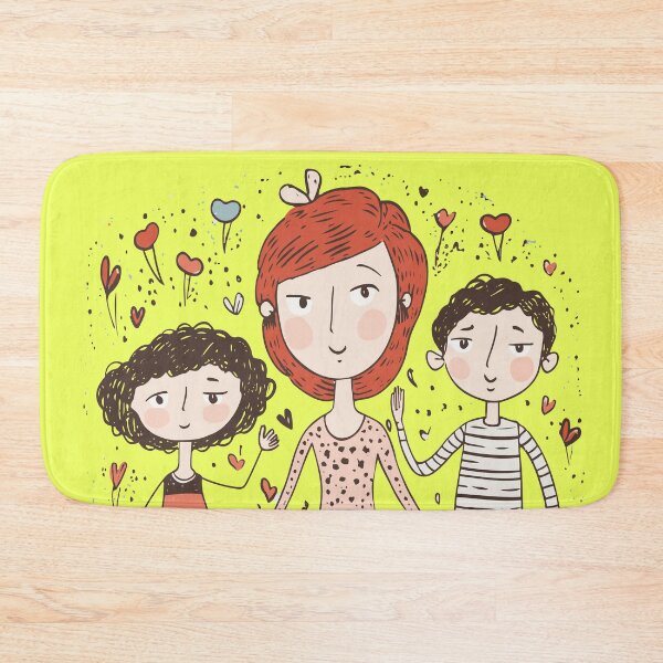 Item preview, Single mom and 4 kids standing and smiling in a family portrait designed and sold by y-a-y.
