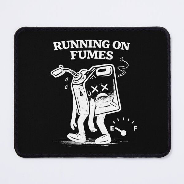 Item preview, Running on Fumes – Low Energy, Burnout Humor Illustration designed and sold by RollFuzzy.