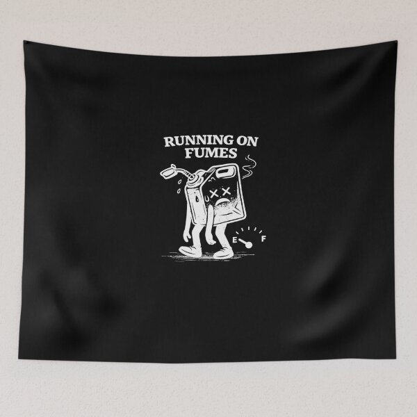 Item preview, Running on Fumes – Low Energy, Burnout Humor Illustration designed and sold by RollFuzzy.