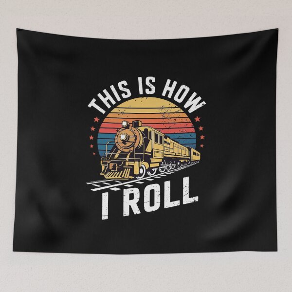 Item preview, How I Roll Locomotive Railroad Train Lovers Men  designed and sold by joyouartArt.