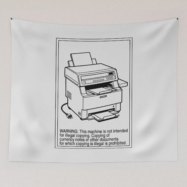 Item preview, Funny Printer Warning Illegal Copying Prohibited Office Satire Art designed and sold by SplashTastic.