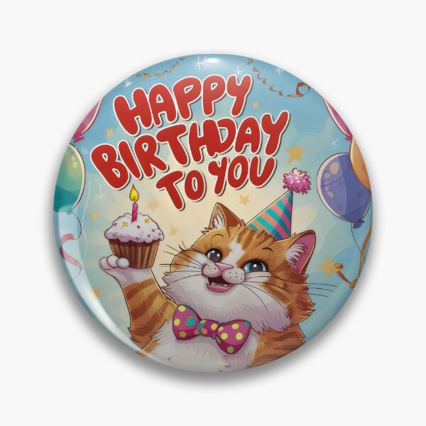 Item preview, Birthday with a cat. designed and sold by MyHappyArtShop.