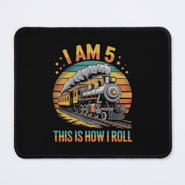 Item preview, I Am 5 This Is How I Roll Boys Train Fun 5th Birthday Party designed and sold by DigitaldeligArt.