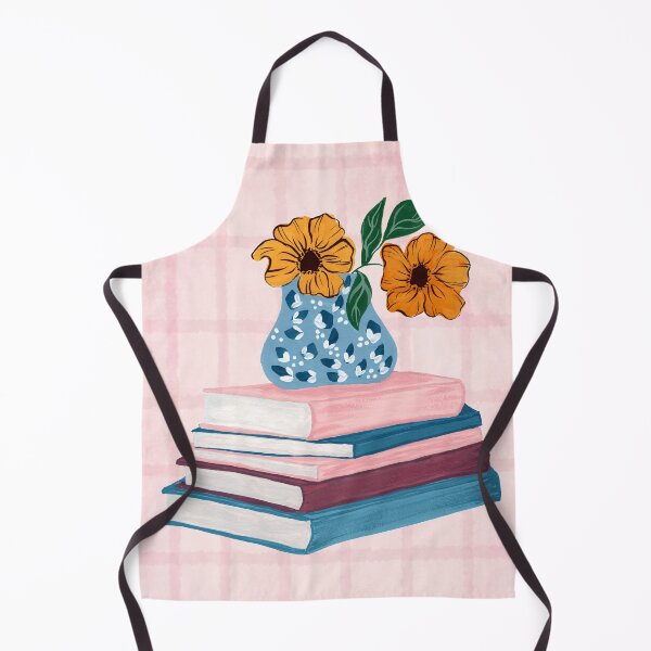 Item preview, Cozy Book Stack and Floral Vase Illustration – Aesthetic Pink Plaid Still Life Art designed and sold by JasmineGDesigns.