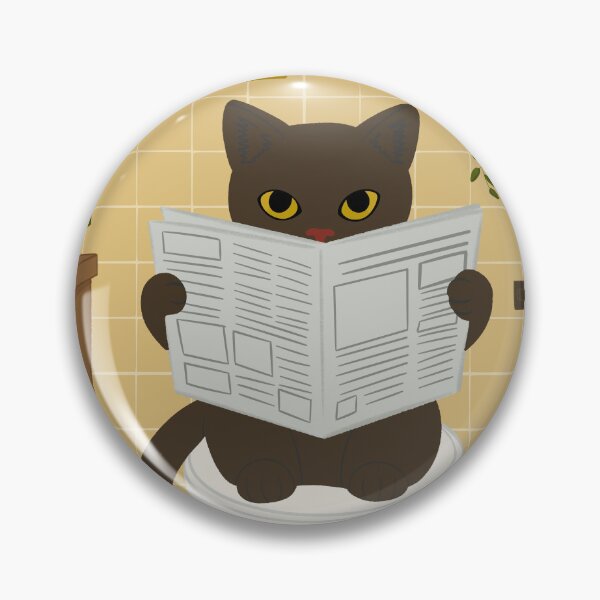 Item preview, Cat Reading on Toilet designed and sold by TeraLynne.