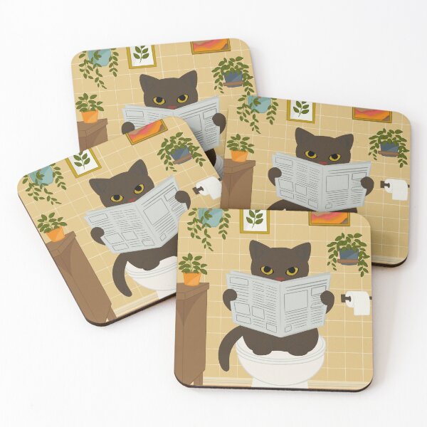 Item preview, Cat Reading on Toilet designed and sold by TeraLynne.