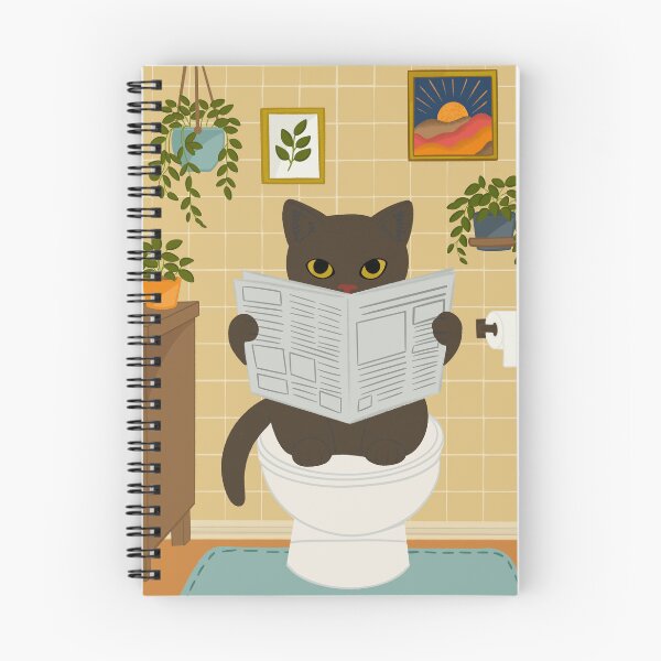 Item preview, Cat Reading on Toilet designed and sold by TeraLynne.
