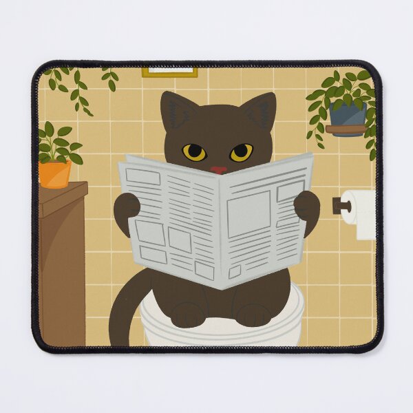 Item preview, Cat Reading on Toilet designed and sold by TeraLynne.