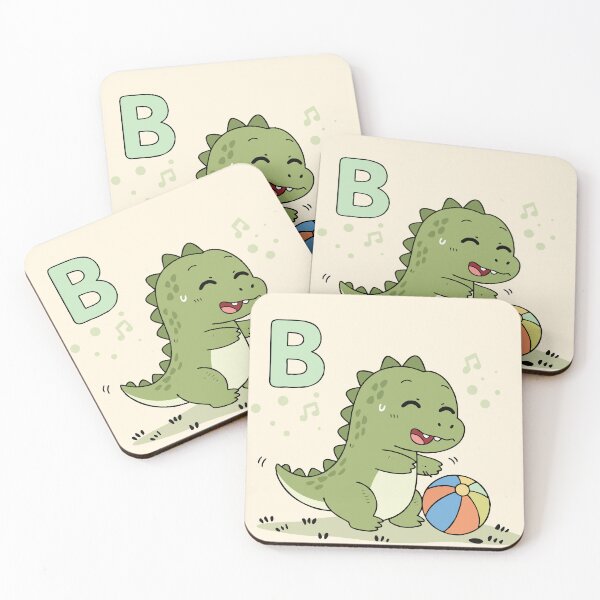 Artikelvorschau, Niedliche Dinosaurier-Illustration des Buchstabens B | Dino-Kunst für Kinder | Handgezeichnete Linienzeichnung entworfen und verkauft von MeeraArts&Crafts.