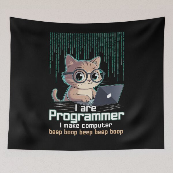 Item preview, I Are Programmer I Make Computer Beep Boop Cat Lovers designed and sold by MarkLeedsArt.