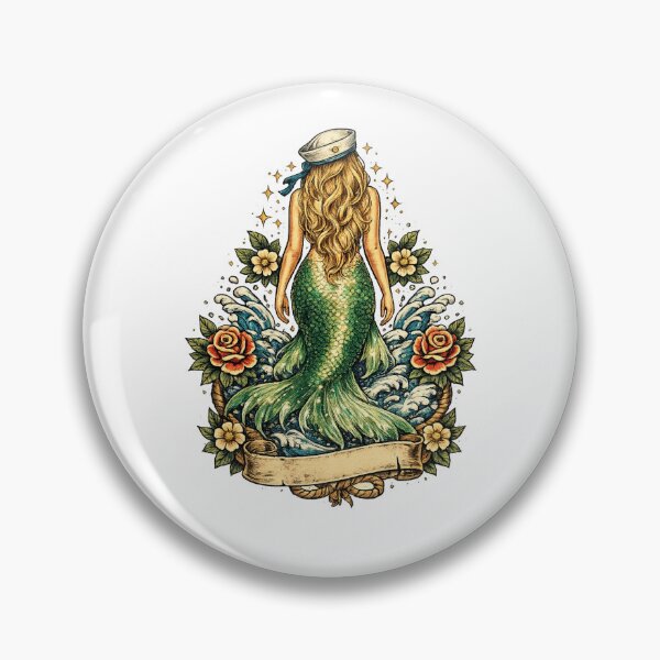 Item preview, Seafaring tales of the deep – Maritime mermaid in vintage style designed and sold by Fies-und-Fein.