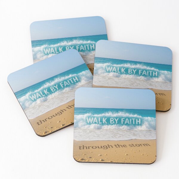 Item preview, WALK BY FAITH - Through the Storm - Ocean Wave Art designed and sold by Urban-InkStudio.