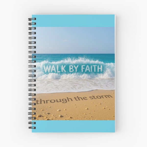 Item preview, WALK BY FAITH - Through the Storm - Ocean Wave Art designed and sold by Urban-InkStudio.