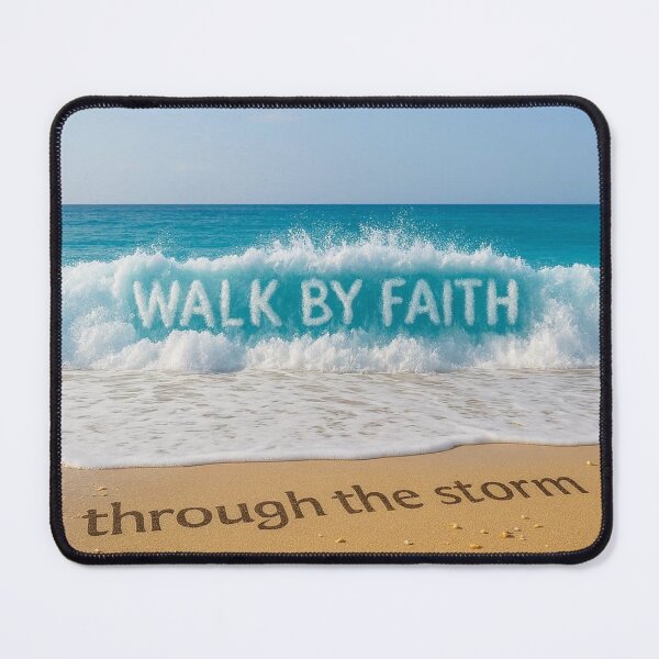 Item preview, WALK BY FAITH - Through the Storm - Ocean Wave Art designed and sold by Urban-InkStudio.