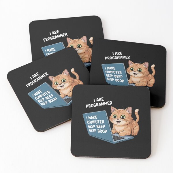 Item preview, I Are Programmer I Make Computer Beep Cute Cat designed and sold by MarkLeedsArt.