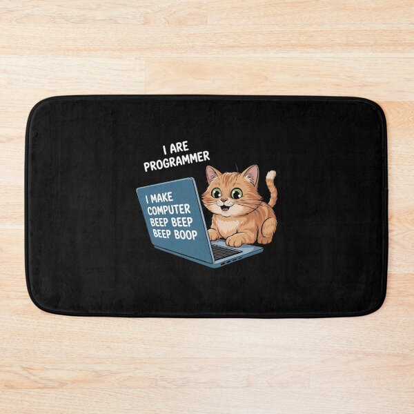Item preview, I Are Programmer I Make Computer Beep Cute Cat designed and sold by MarkLeedsArt.