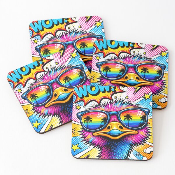 Item preview, Pop Art Ostrich – Tropical Comic Vibes designed and sold by Dogandesighn.