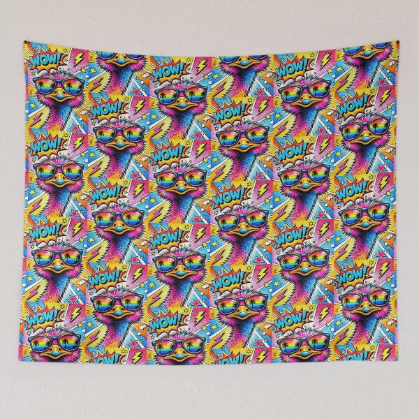 Item preview, Pop Art Ostrich – Tropical Comic Vibes designed and sold by Dogandesighn.