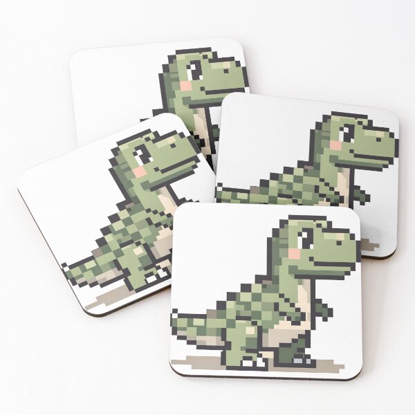 Item preview, Cute Pixel Dinosaur – Retro 8-Bit Dino Pixel Art designed and sold by onlin3boutiqu3.