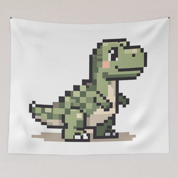 Item preview, Cute Pixel Dinosaur – Retro 8-Bit Dino Pixel Art designed and sold by onlin3boutiqu3.