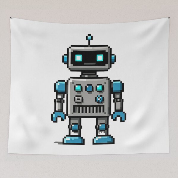 Item preview, Cute Pixel Robot – Retro 8-Bit Robot Pixel Art designed and sold by onlin3boutiqu3.
