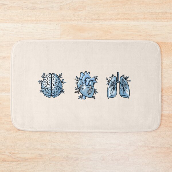 Item preview, Botanical Anatomy Set: Brain, Heart & Lungs Watercolor Floral designed and sold by Collagedream.