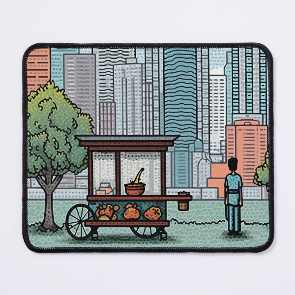 Item preview, Asian food stall selling hot meals on a city street designed and sold by y-a-y.
