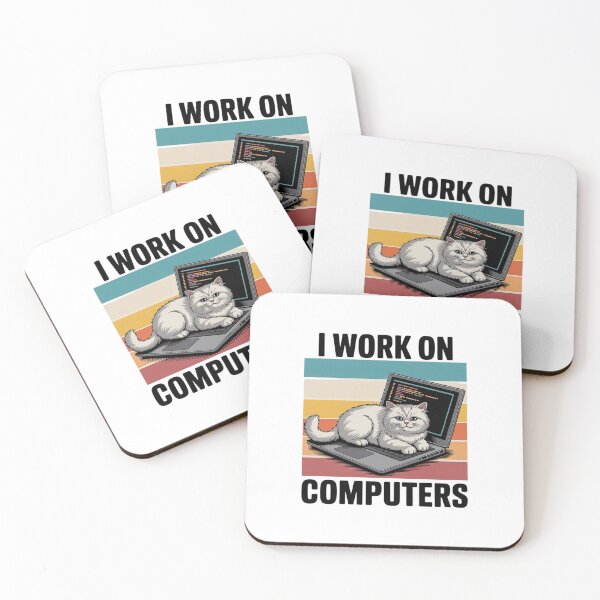 Item preview, I Work On Computers Distracting Cat on Laptop 4 designed and sold by DigitaldeligArt.