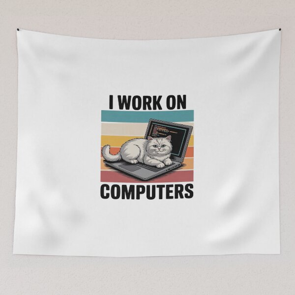 Item preview, I Work On Computers Distracting Cat on Laptop 4 designed and sold by DigitaldeligArt.