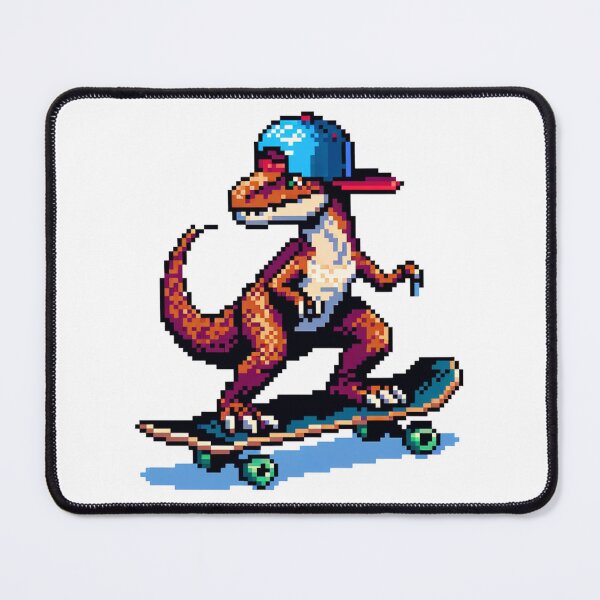 Item preview, Skateboarding Pixel Dinosaur – Retro 8-Bit Skater Dino designed and sold by onlin3boutiqu3.