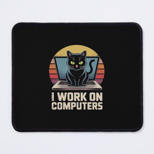 Item preview, I Work On Computers Distracting Cat on Laptop designed and sold by MarkLeedsArt.
