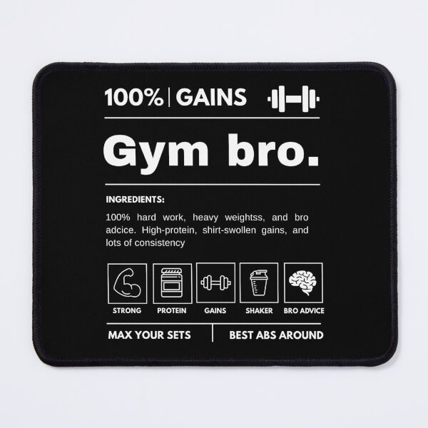 Item preview, Funny Gym Bro Nutrition Facts 100% Gains Workout Parody designed and sold by kraftty2.