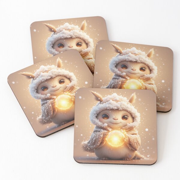 Item preview, Cute Winter Guardian – Cozy Fantasy Creature Holding Light by NegarTv Designs designed and sold by NegarTv Designs.