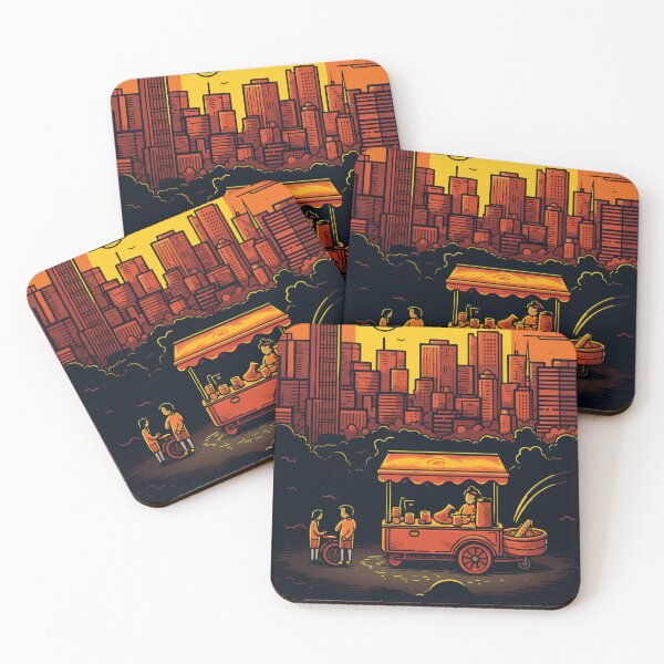 Item preview, Food stall selling hot meals in a city park in the evening designed and sold by y-a-y.