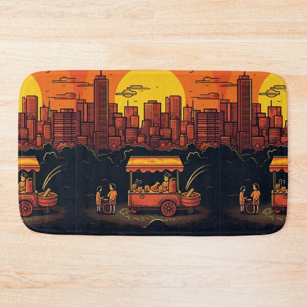 Item preview, Food stall selling hot meals in a city park in the evening designed and sold by y-a-y.