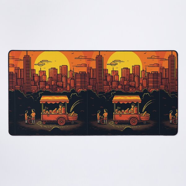 Item preview, Food stall selling hot meals in a city park in the evening designed and sold by y-a-y.