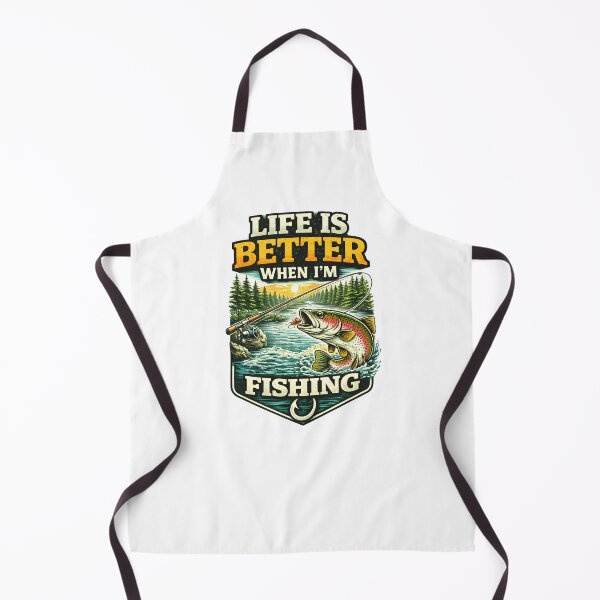 Artikelvorschau, Life Is Better When I’m Fishing – Angler Natur Lifestyle Illustration entworfen und verkauft von SVALANART.