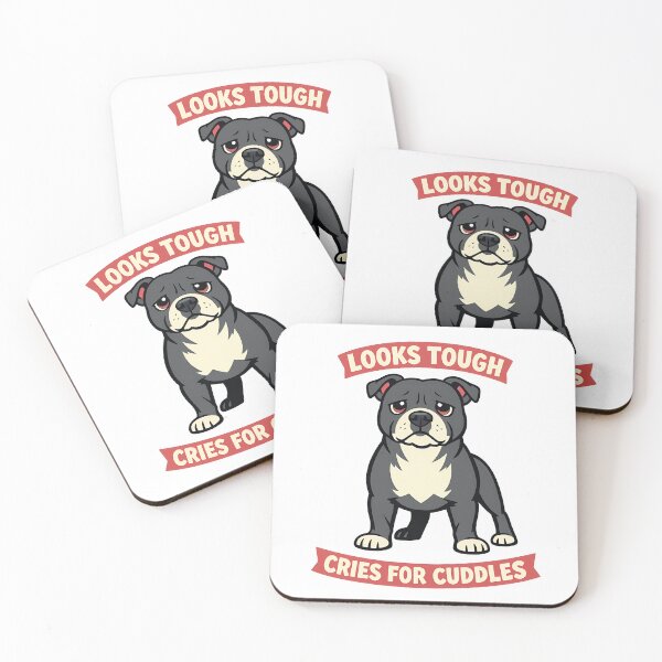 Item preview, Looks Tough Cries for Cuddles -Funny Dog Cartoon designed and sold by BestFriendTees.