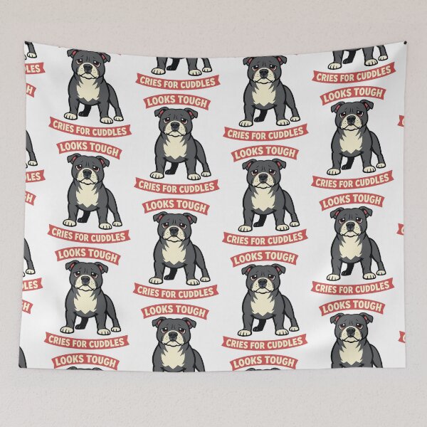 Item preview, Looks Tough Cries for Cuddles -Funny Dog Cartoon designed and sold by BestFriendTees.