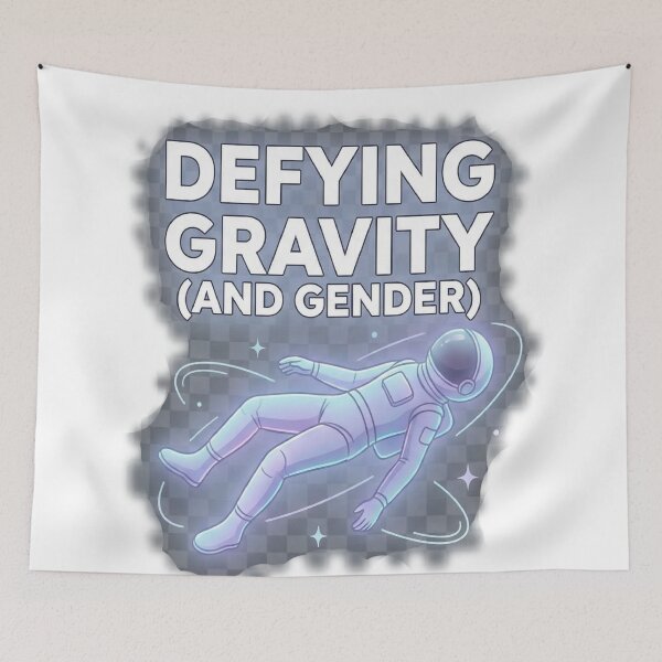 Item preview, Defying gravity (and gender) cosmic astronaut designed and sold by rainbowgremlin.